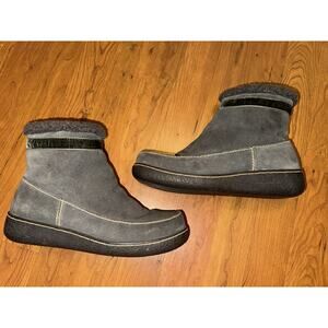 Lands End Boots Women's 7 B Fleece Lined Winter Ankle 176248 Black